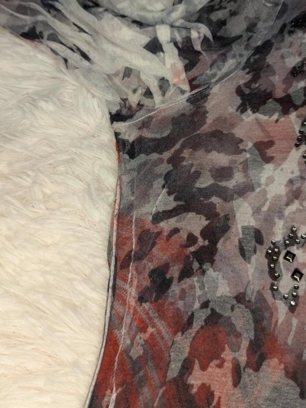 Black and red leopard print lace long sleeve - Picture 8 of 8